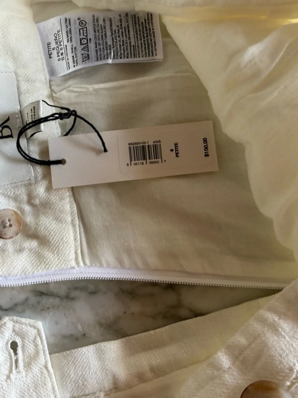 BR 100% White Linen Palazzo Pants